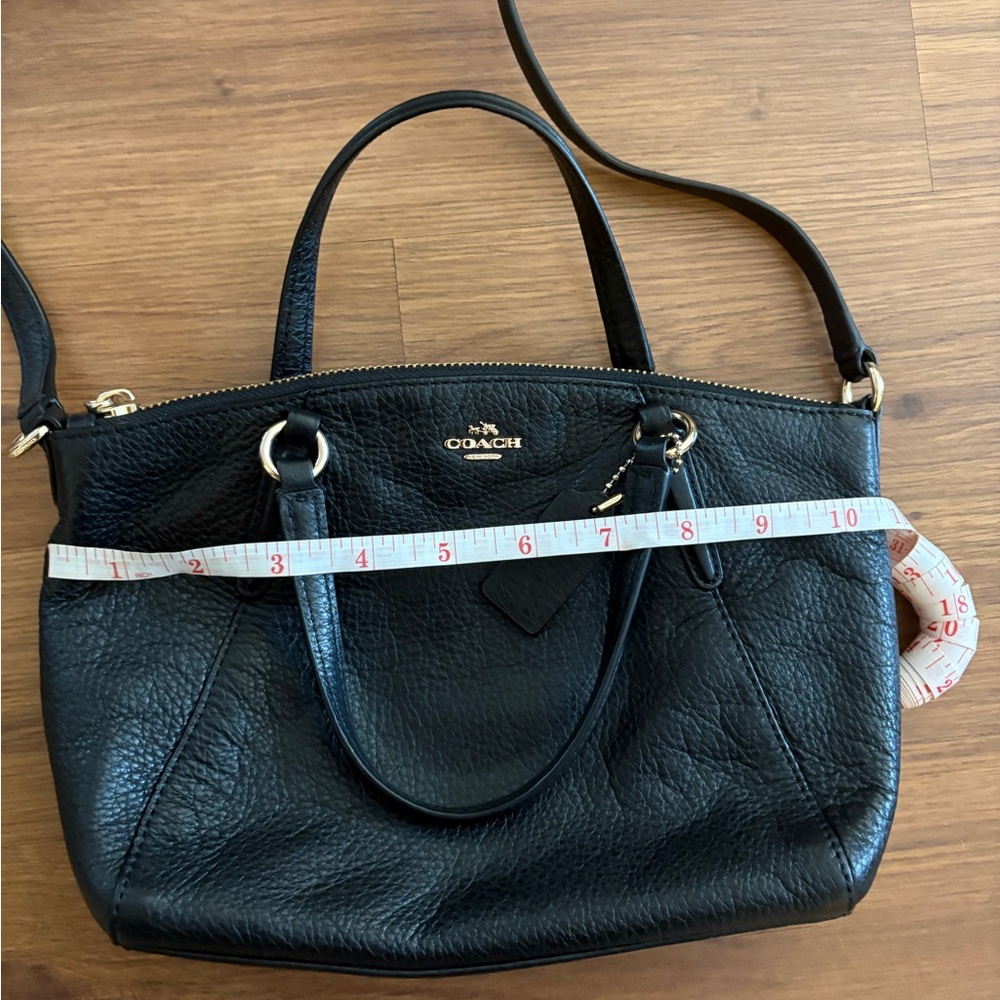 Coach Mini Kelsey Black Pebbled Leather Crossbody Bag - Picture 6 of 7
